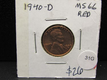1940-D GEM BU RED Lincoln Wheat Cent