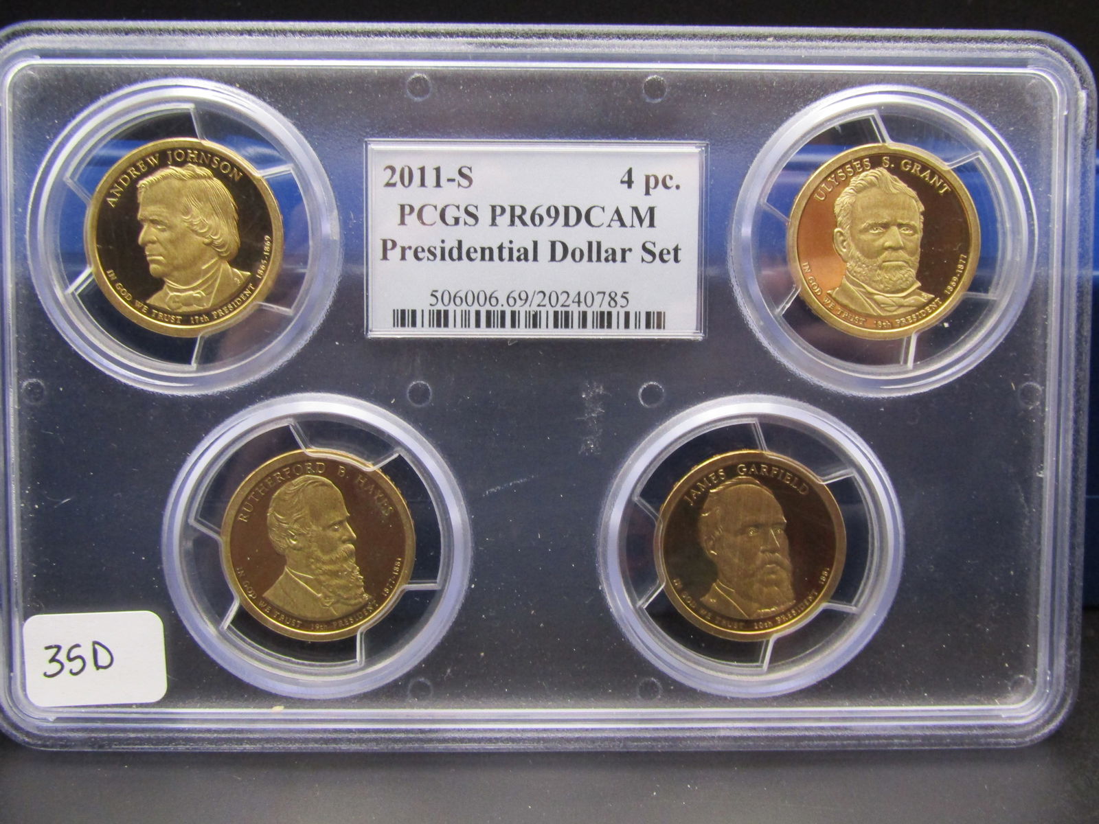 TOUGH 2011-S PCGS Graded PR69DCAM Presidential Dollar Set. (1 of 3)