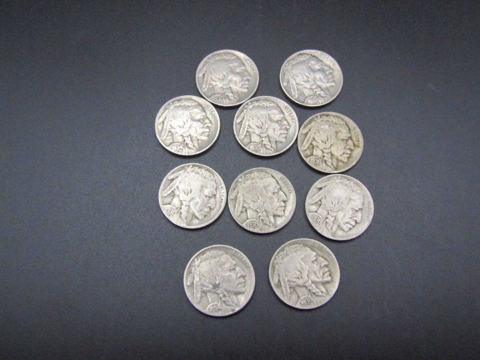 10 Mixed Date and Mixed MM Buffalo Nickels (1 of 6)