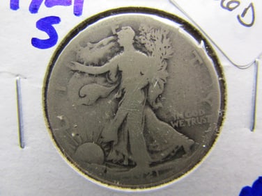 KEY DATE 1921-S Walking Liberty 50c. 90% Silver, LOW Mintage