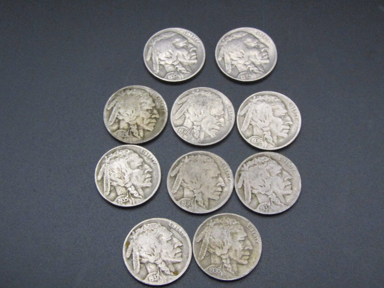 10 Mixed Date and Mixed MM Buffalo Nickels (1 of 5)
