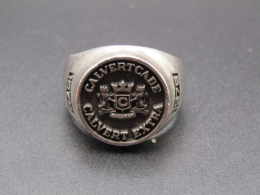 1975 Calvertcade Class Ring, Sterling Silver, 16.64 Grams, Size 10