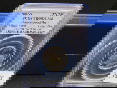 2002-S Tennessee 90% Silver Quarter, PCGS PR69DCAM