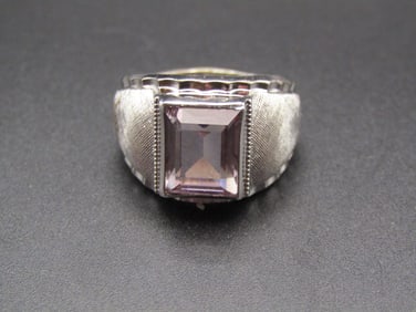 Joseph Esposito Sterling Silver Pink Amethyst Ring, Size 7.5