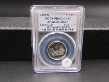 2003-S 90% Silver Arkansas 25c. PCGS PR69DCAM