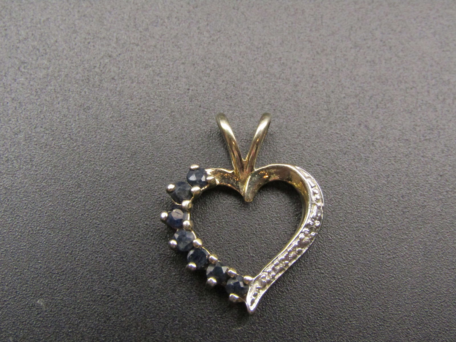 Sterling Silver Heart Shaped Pendant With Black and Clear Stones (1 of 2)