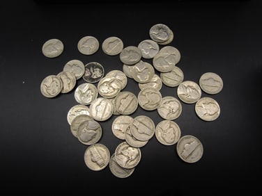 40 Jefferson Nickels; Mostly 1940's