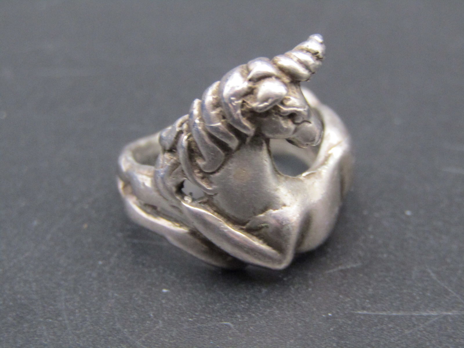 Vintage Sterling Silver Unicorn Ring, Size 6 (1 of 3)