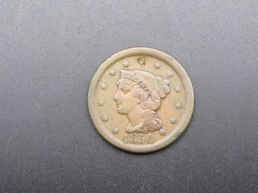 1850 Braided Hair Large Cent, Nice Type Cent,