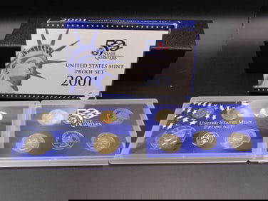 2001-S US Mint Proof Set. OGP. Contains 50 State Quarters