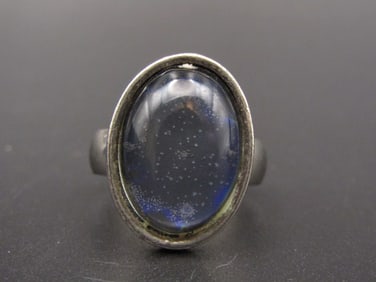 Vintage Sterling Silver Iolite Sunstone Ring, Size 6.5