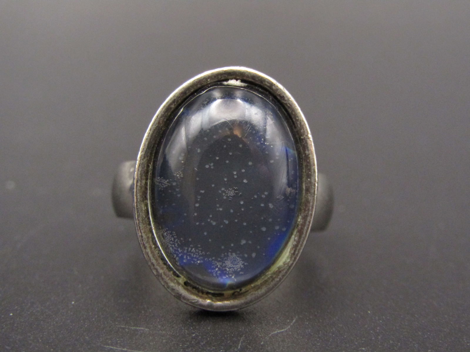 Vintage Sterling Silver Iolite Sunstone Ring, Size 6.5 (1 of 2)