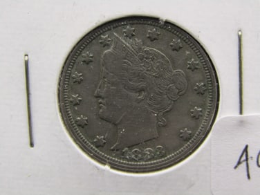 1883 NO CENTS Liberty Head V Nickel, 1 Year Type, First Year, FULL LIBERTY