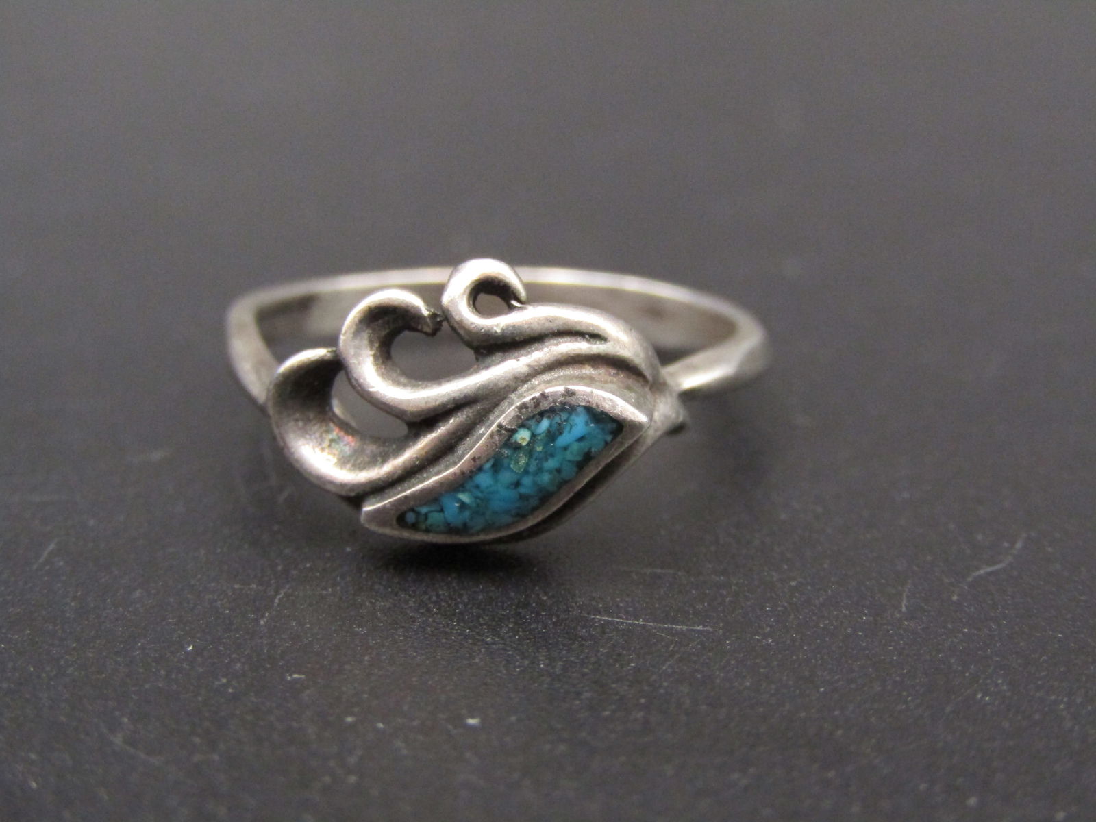 Vintage Sterling Silver Turquoise Ring, Size 7 (1 of 2)