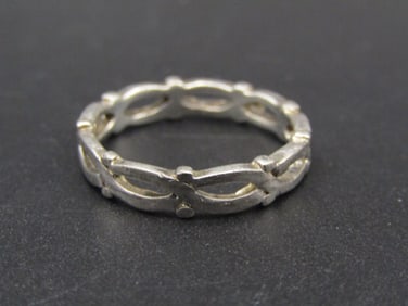 Vintage Sterling Silver Modernist Ring, Size 8