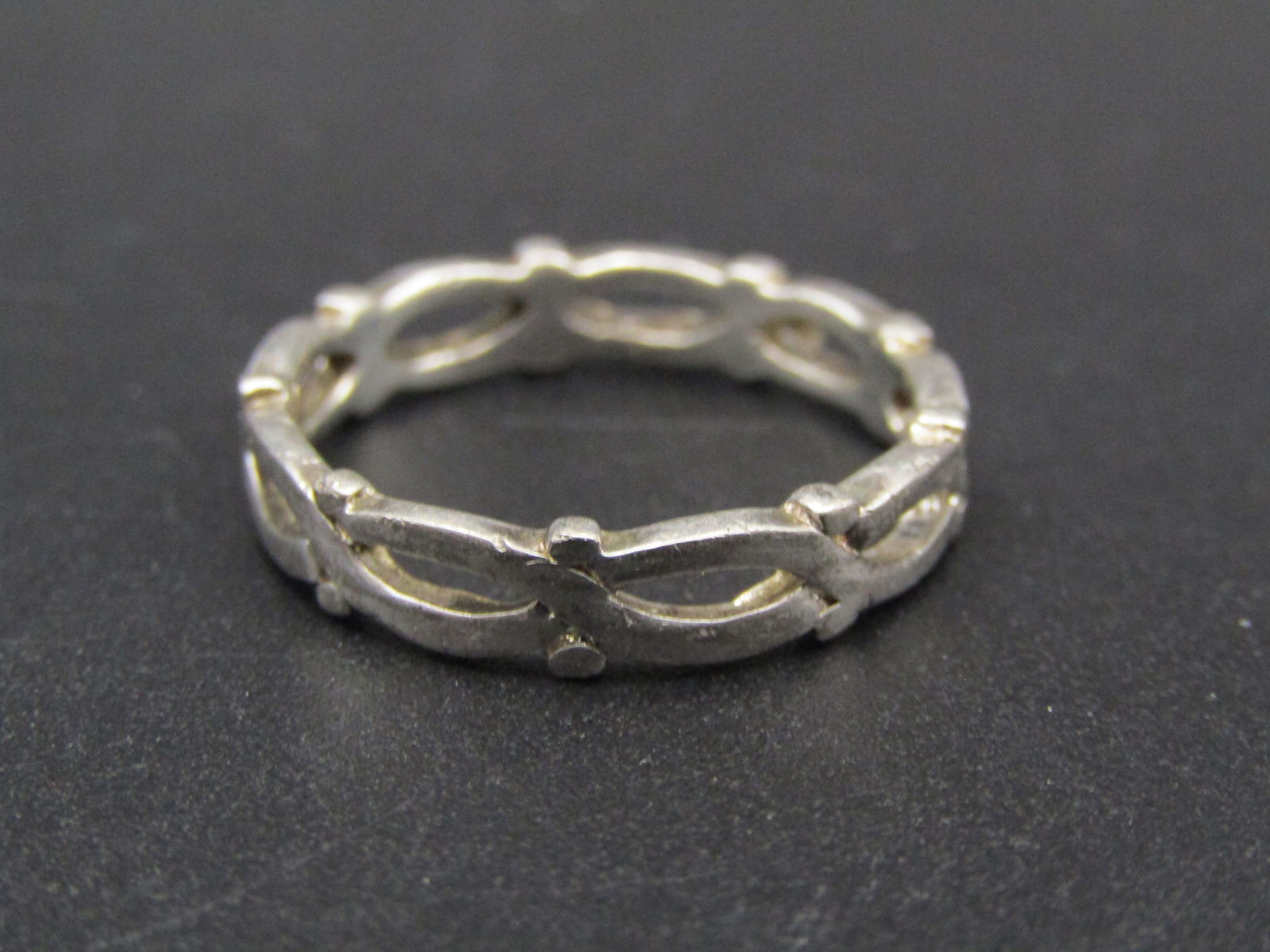 Vintage Sterling Silver Modernist Ring, Size 8 (1 of 2)