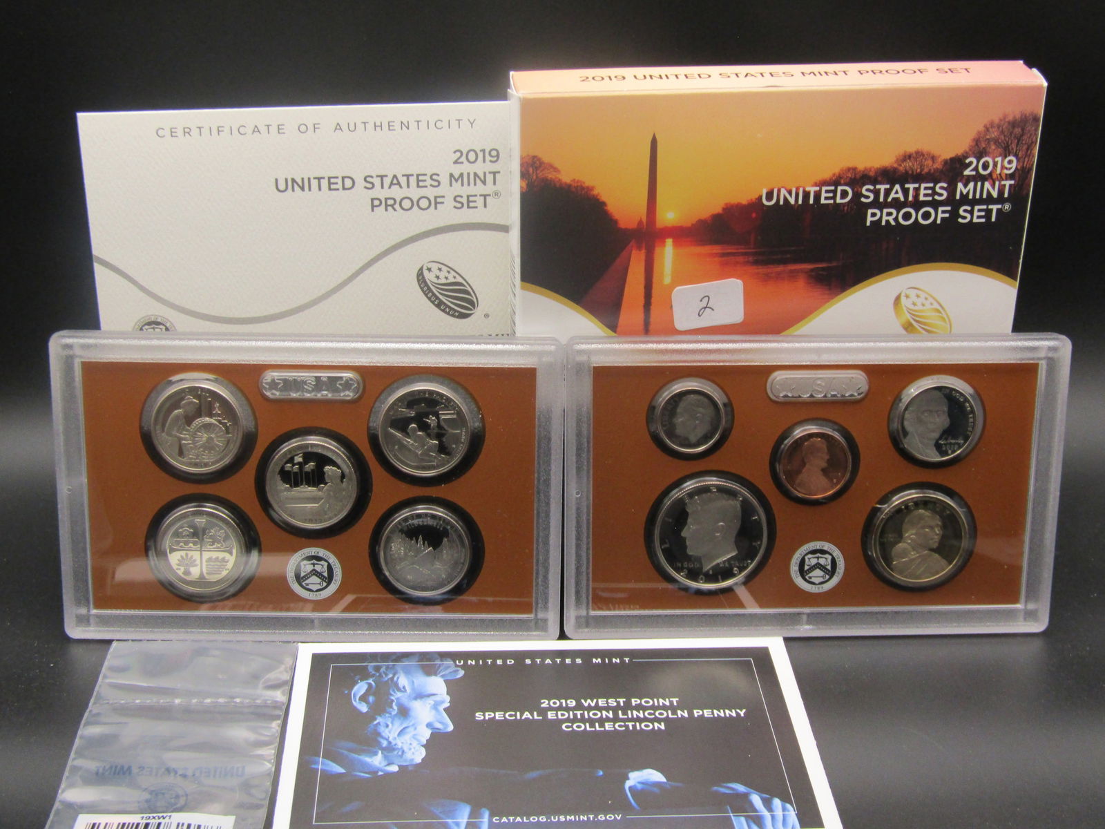 2019-S US Mint Proof Set. OGP Includes Original Coinage + National Park Quarters: 2019-S US Mint Proof Set. OGP Includes Original Coinage + National Park Quarters