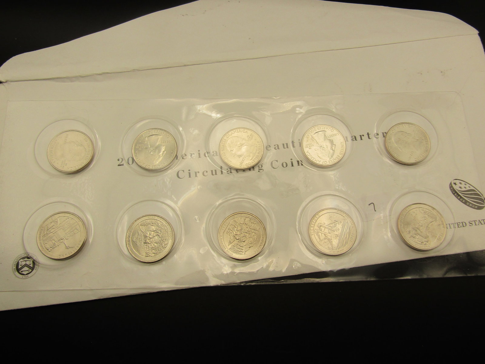 Complete Set of 2011 P and D America The Beautiful Quarters From The US Mint, GEM BU. In Original US: Complete Set of 2011 P and D America The Beautiful Quarters From The US Mint, GEM BU. In Original US Mint Envelope