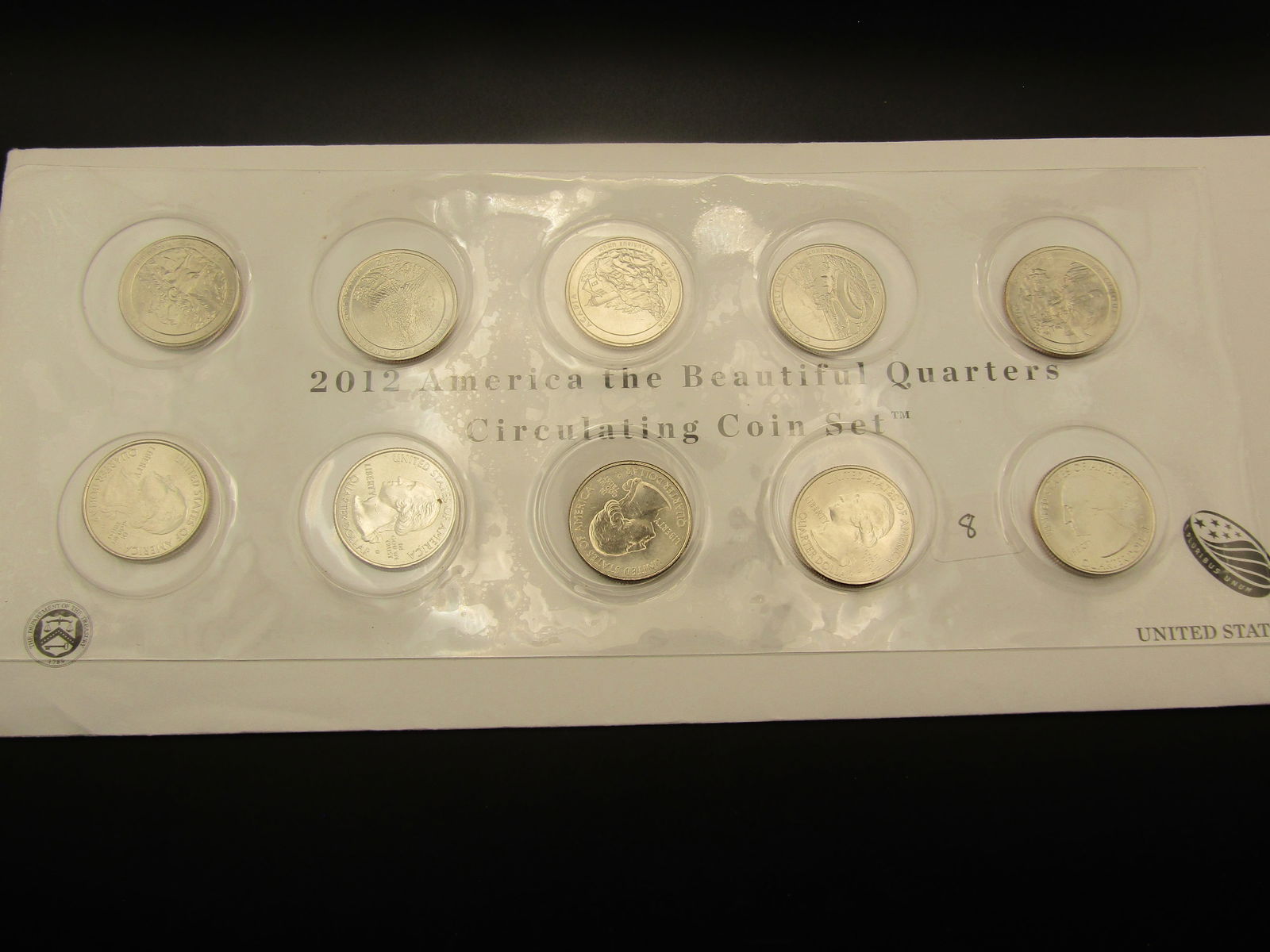 Complete Set of 2012 P and D America The Beautiful Quarters From The US Mint, GEM BU. In Original US: Complete Set of 2012 P and D America The Beautiful Quarters From The US Mint, GEM BU. In Original US Mint Envelope