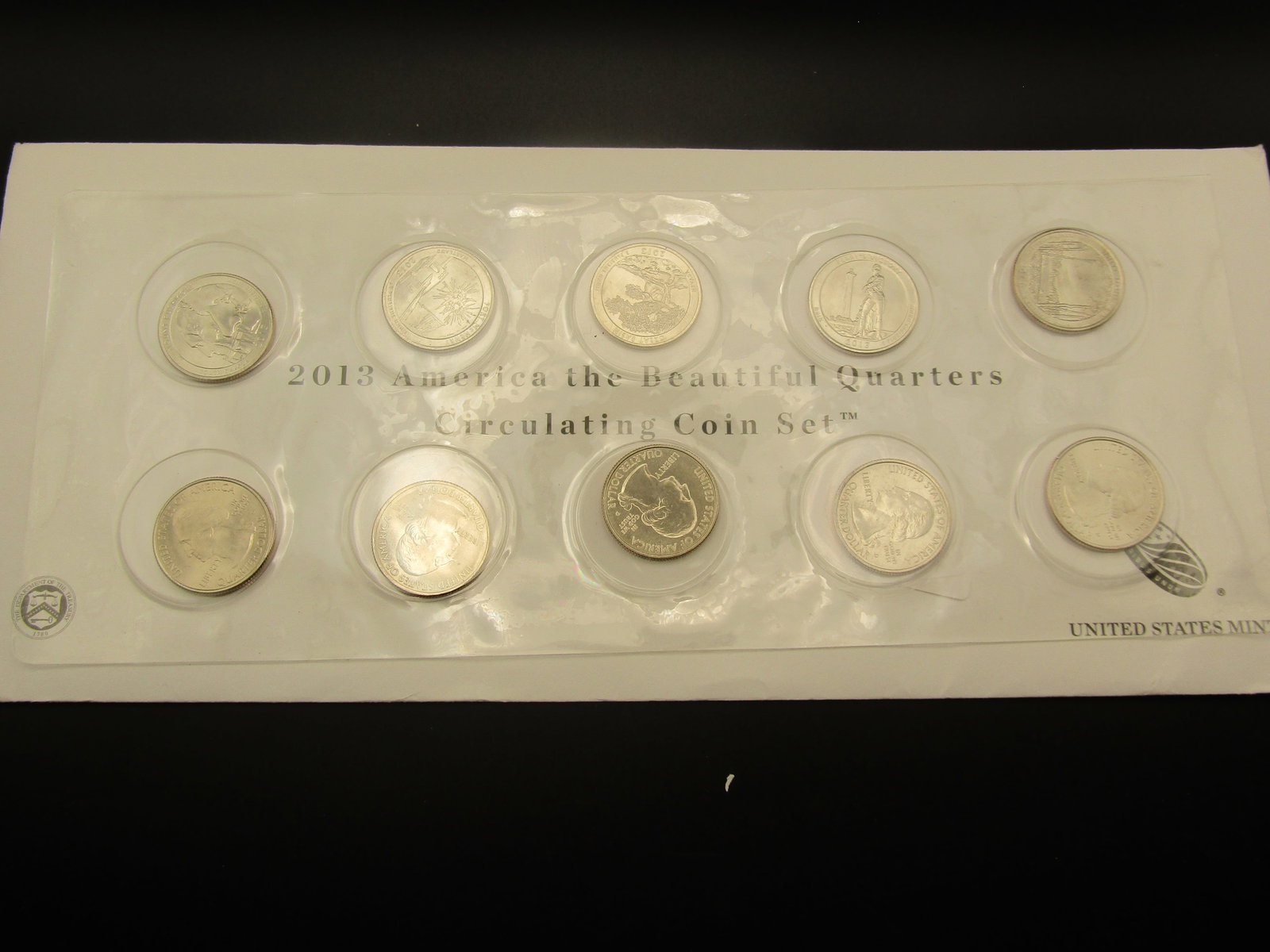 Complete Set of 2013 P and D America The Beautiful Quarters From The US Mint, GEM BU. In Original US: Complete Set of 2013 P and D America The Beautiful Quarters From The US Mint, GEM BU. In Original US Mint Envelope
