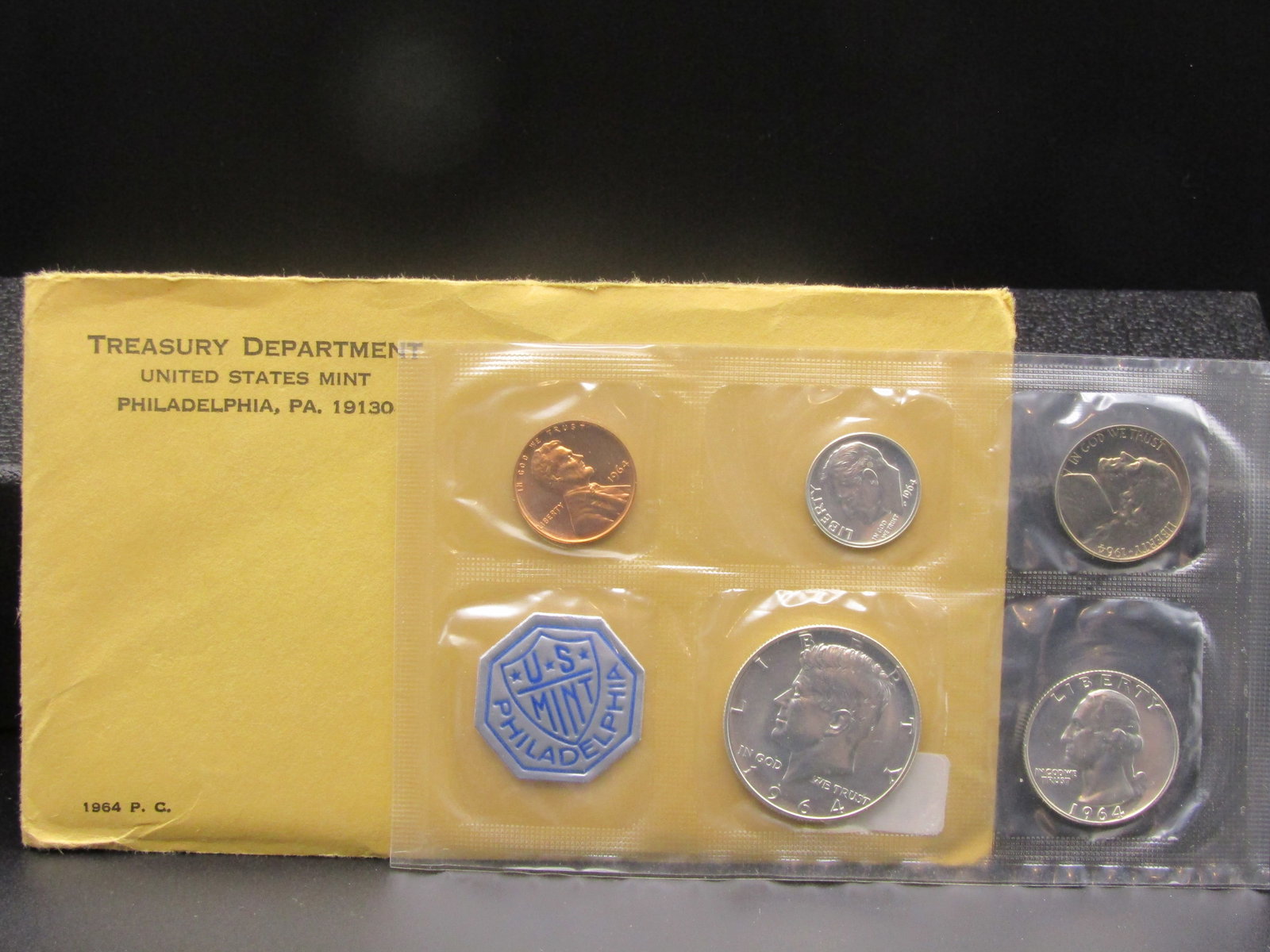 1964 US Mint Silver Proof Set; 3-90% Silver Coins (1 of 3)