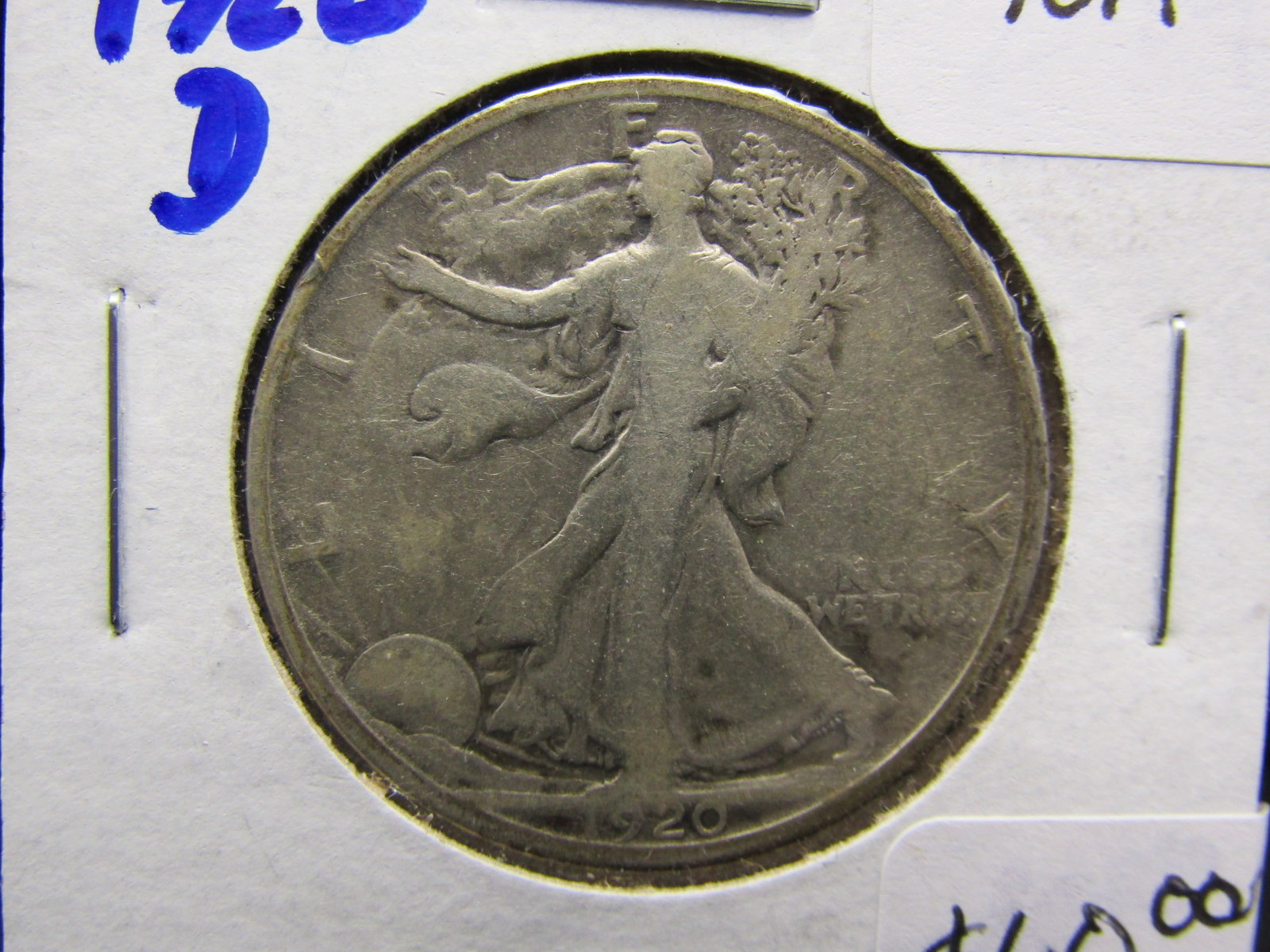 1920-D SEMI KEY - LOW MINTAGE Walking Liberty 50c. $50 VG, $150 F, $450 VF (1 of 3)