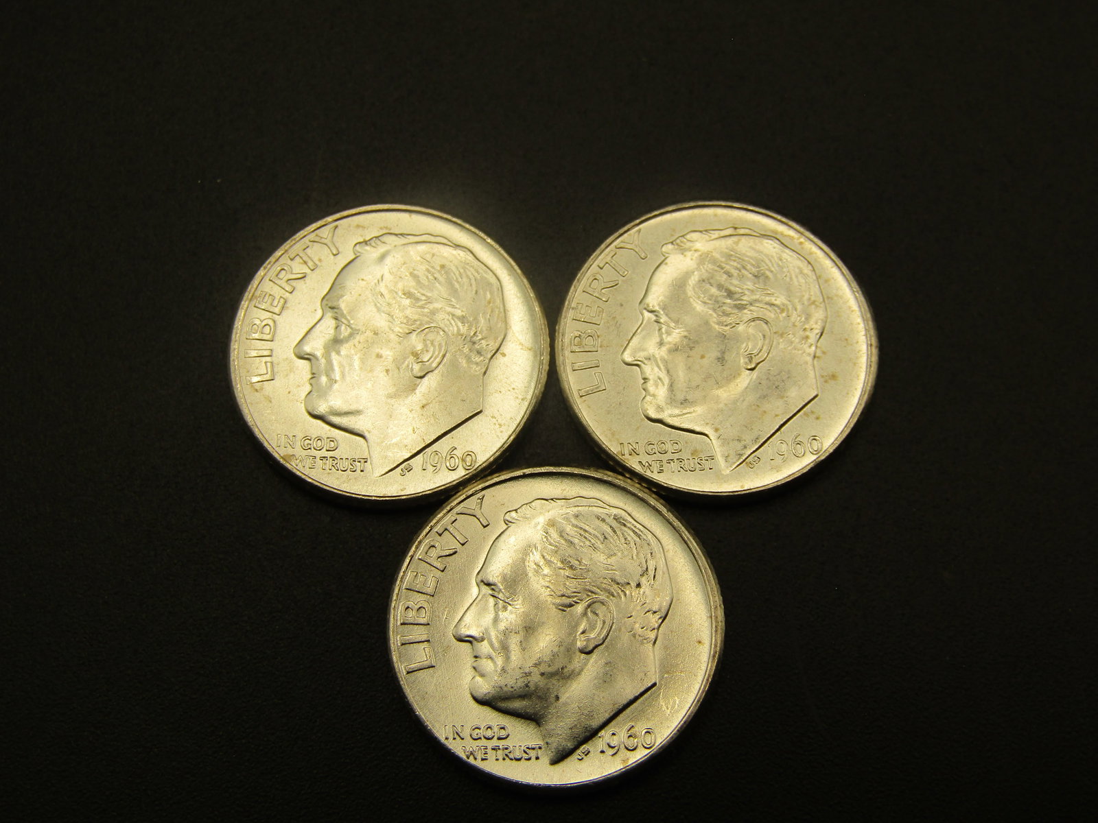 3-1960 D, (BU) 90% Silver, Rosevelt Dimes, 66 Years Old: 3-1960 D, (BU) 90% Silver, Rosevelt Dimes, 66 Years Old