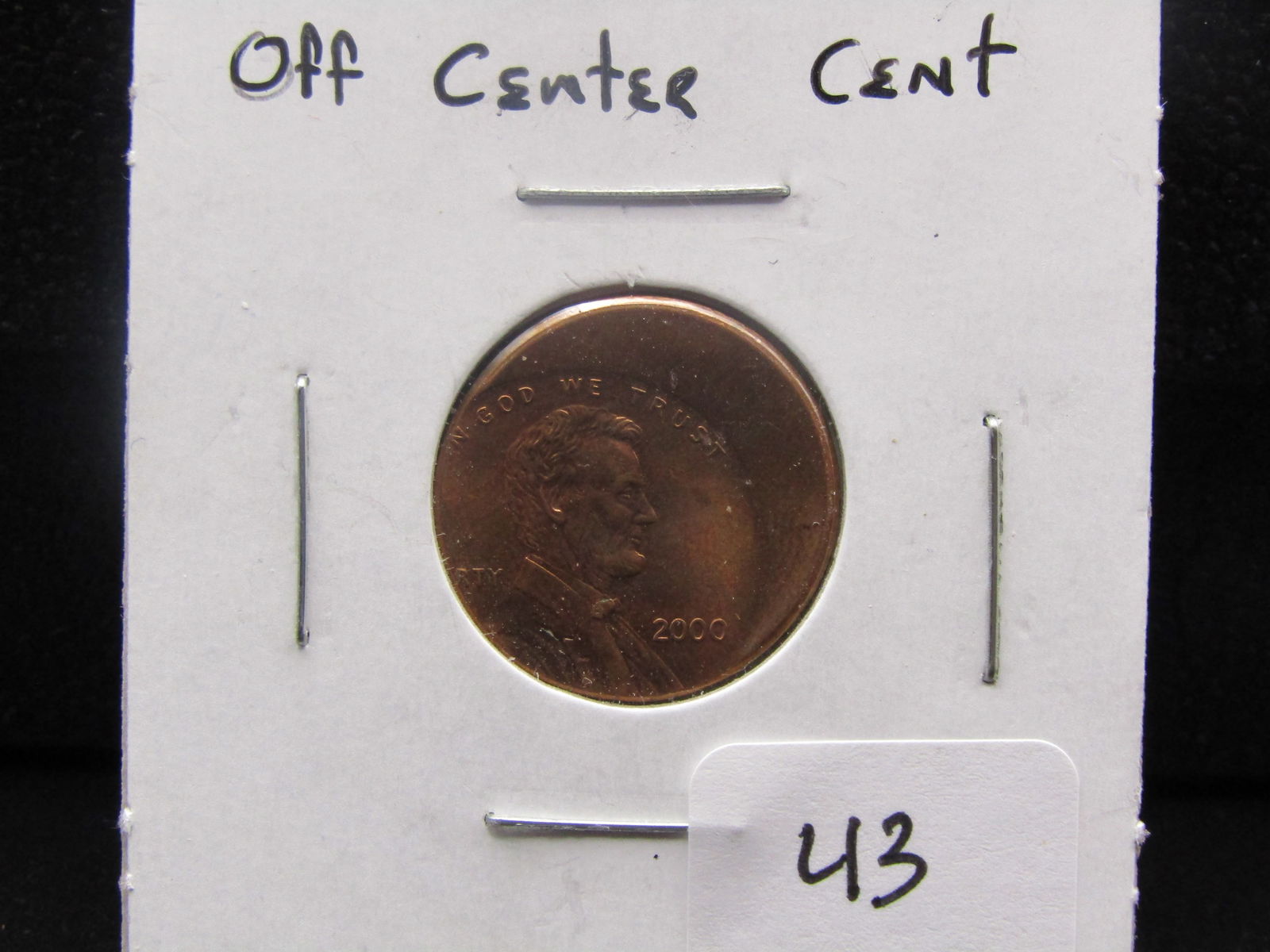 ERROR 2000 Off Center Lincoln Cent- MAJOR - 3