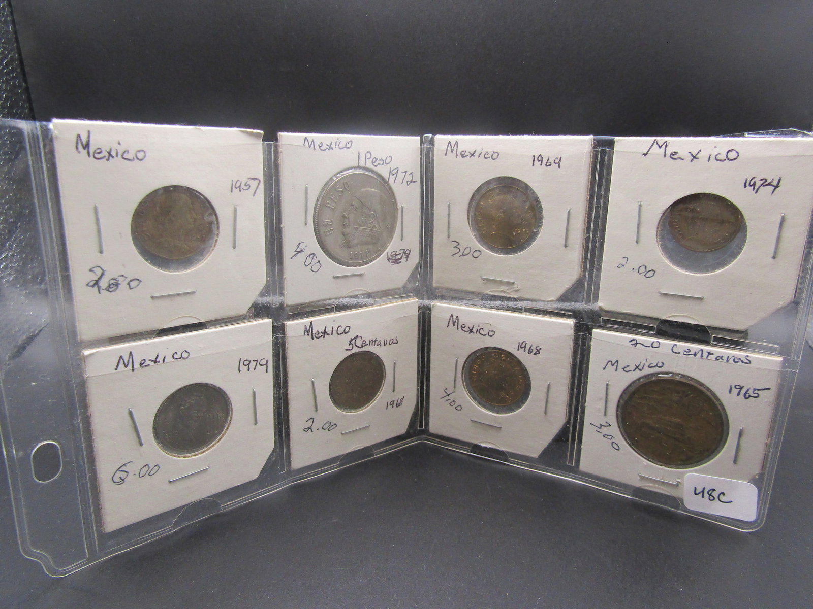 8 Carded Mexico Coins $2-$4 Each in Book Price: 8 Carded Mexico Coins $2-$4 Each in Book Price