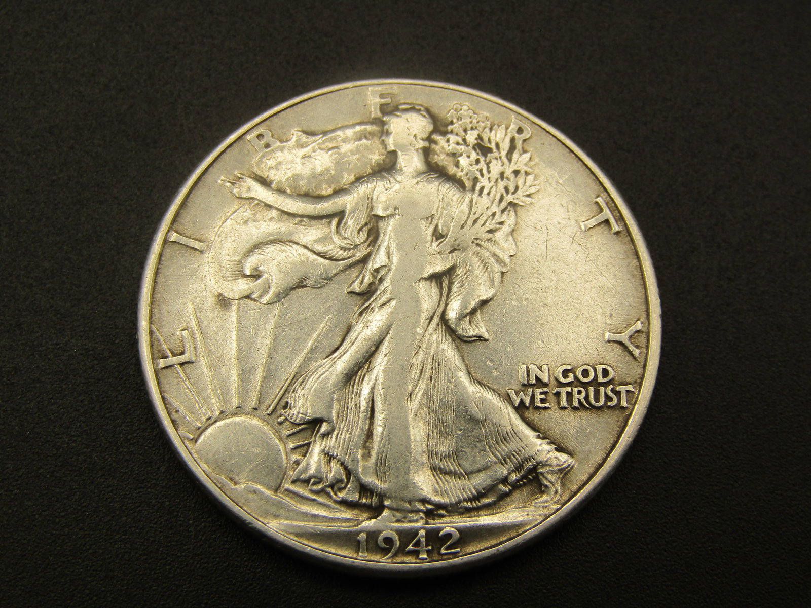 1942, 90% Silver, (Great Lines-WWII ERA-Nice Grade) Liberty Half, 84 years old: 1942, 90% Silver, (Great Lines-WWII ERA-Nice Grade) Liberty Half, 84 years old