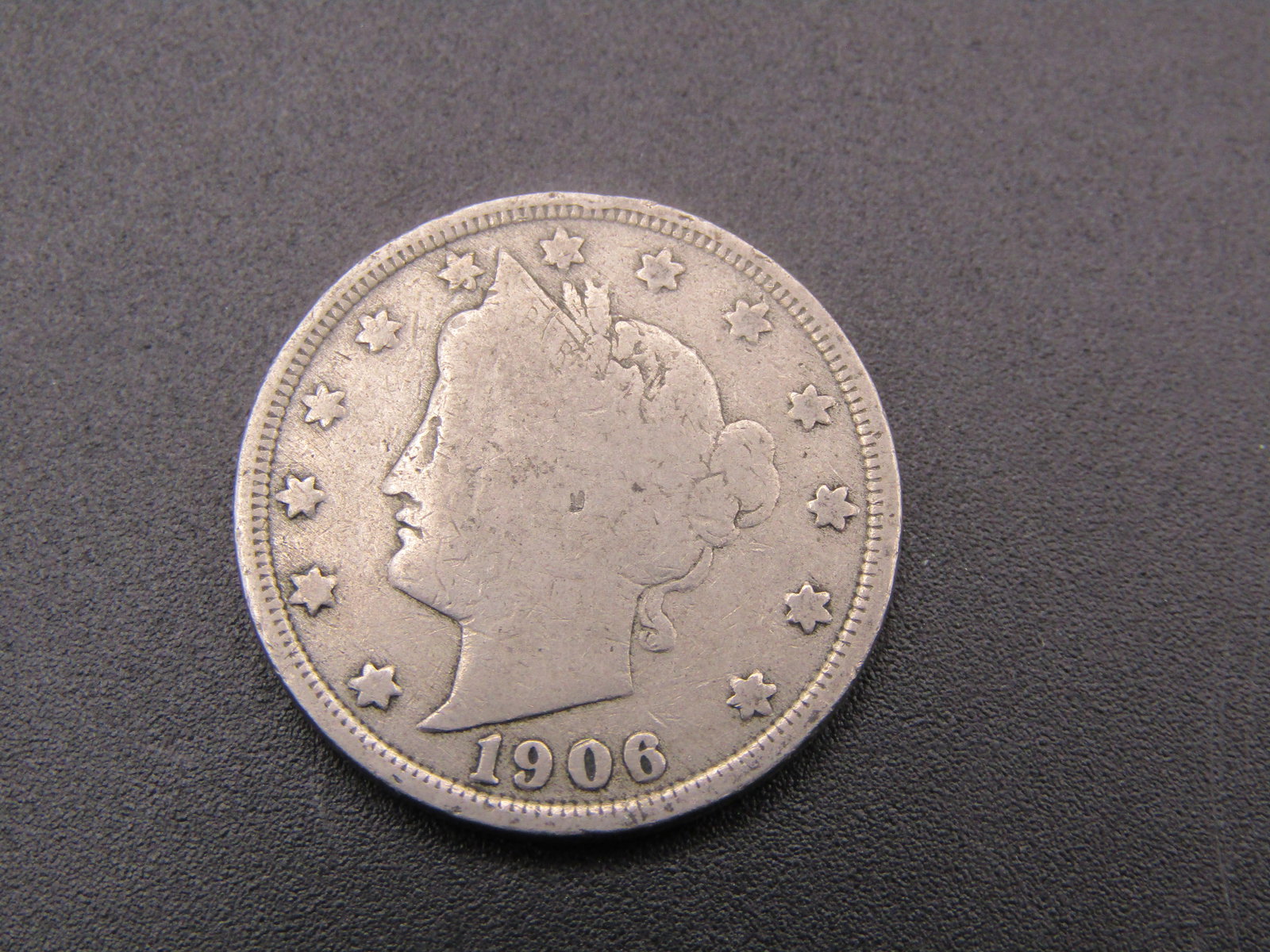 1906 (Nice Grade) V Nickle, 120 Years Old: 1906 (Nice Grade) V Nickle, 120 Years Old