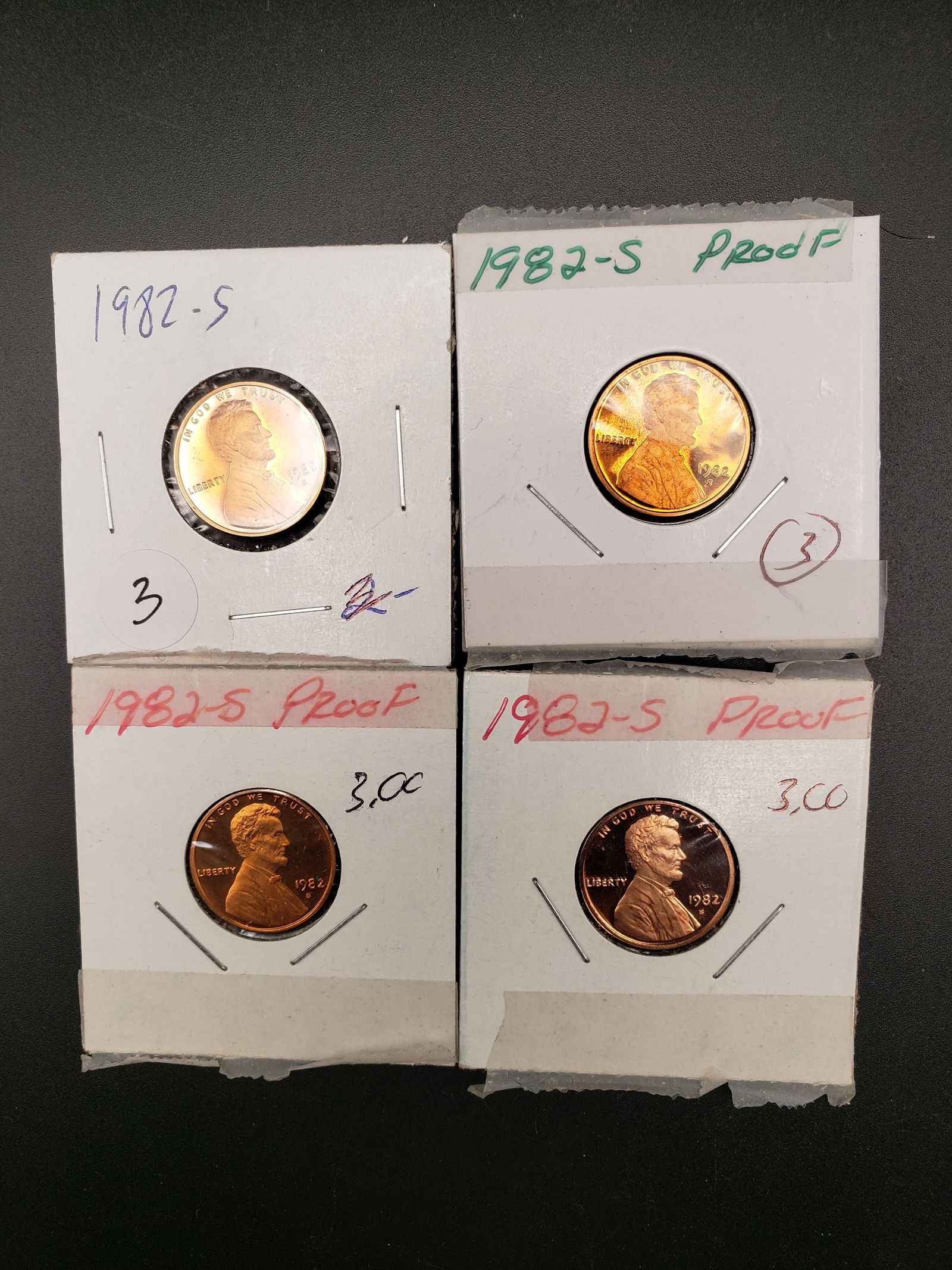 4- 1982-S PROOF Lincoln Cents, Deep Proof, Deep Mirror (1 of 9)
