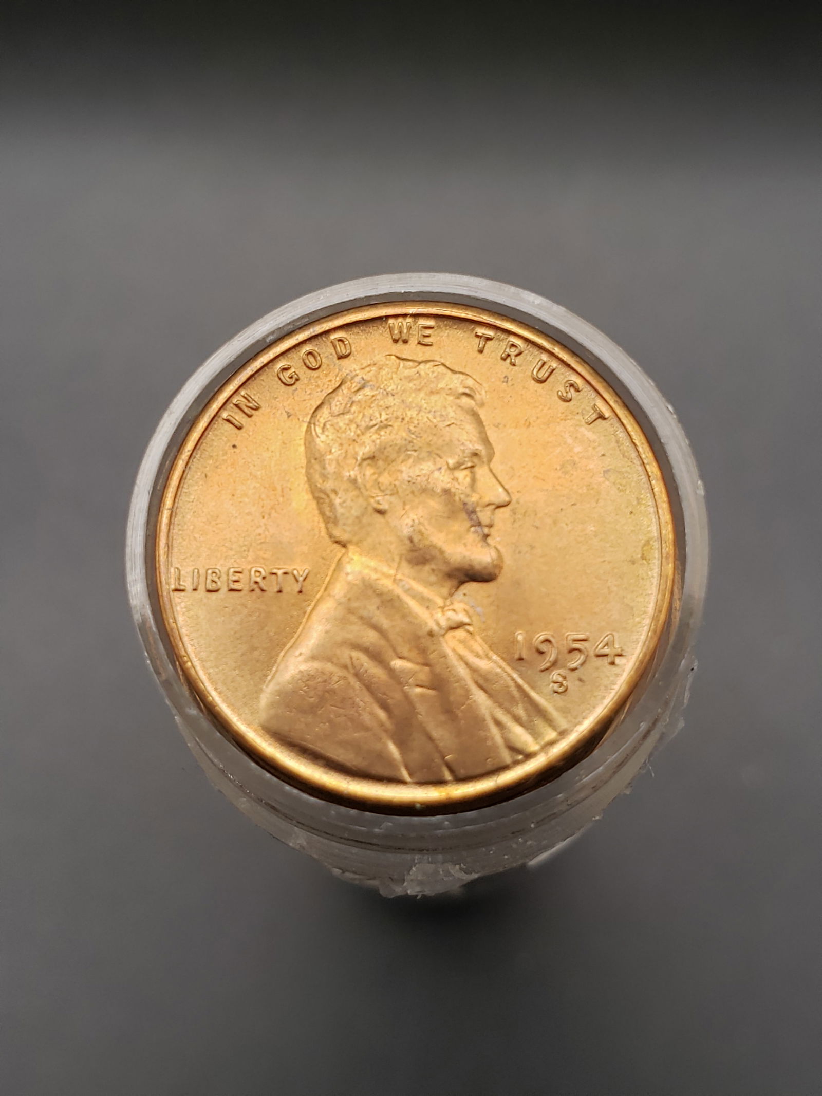 Roll of 50 GEM BU RED 1954-S Lincoln Wheat Cents (1 of 3)