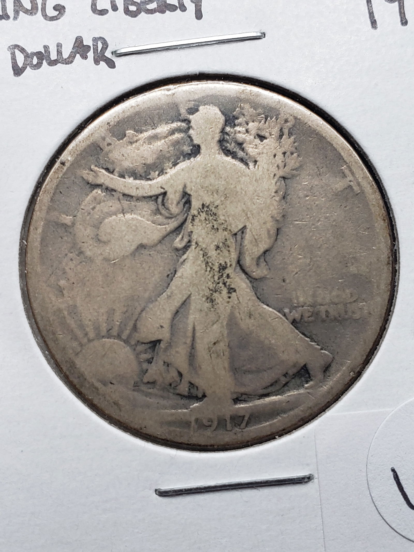 1917 Walking Liberty Half Dollar, 90% Silver. EARLY Date - 2nd Year. (1 of 3)