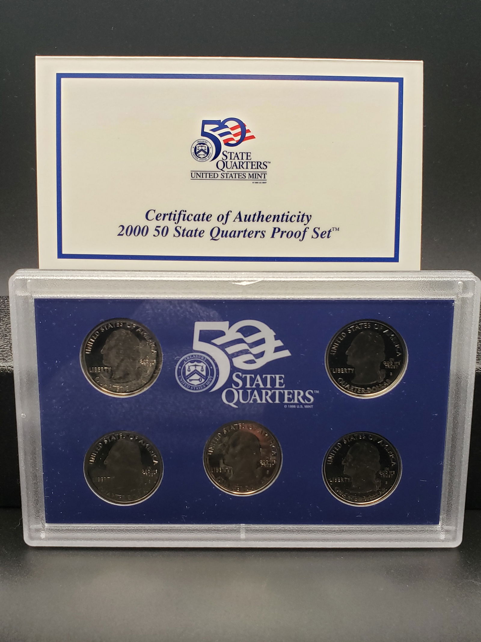 2000-S US Mint 50 State Quarter Proof Set, OGP/COA (1 of 3)