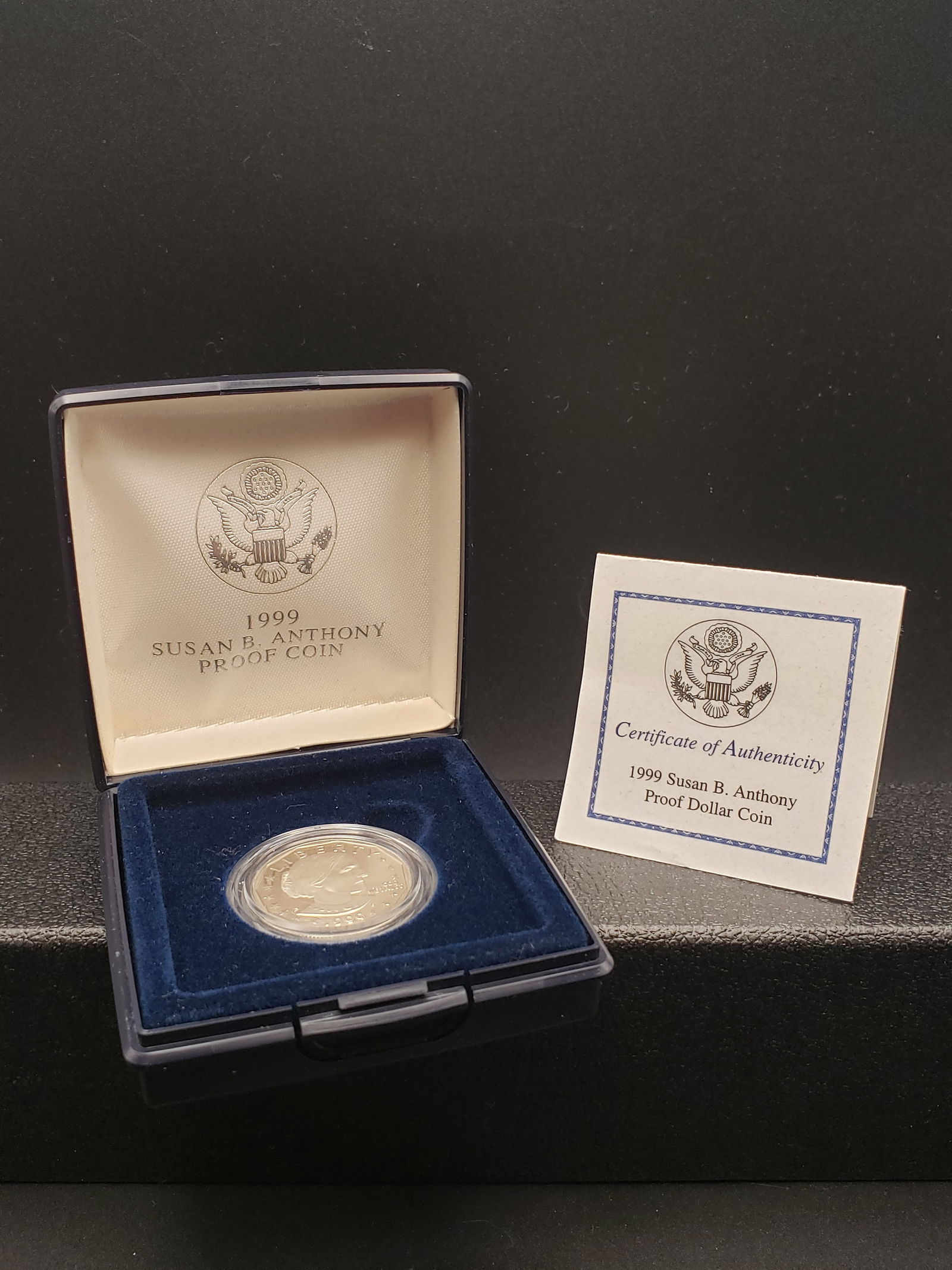 1999 PROOF Susan B Anthony Dollar by US Mint, OGP/COA (1 of 4)
