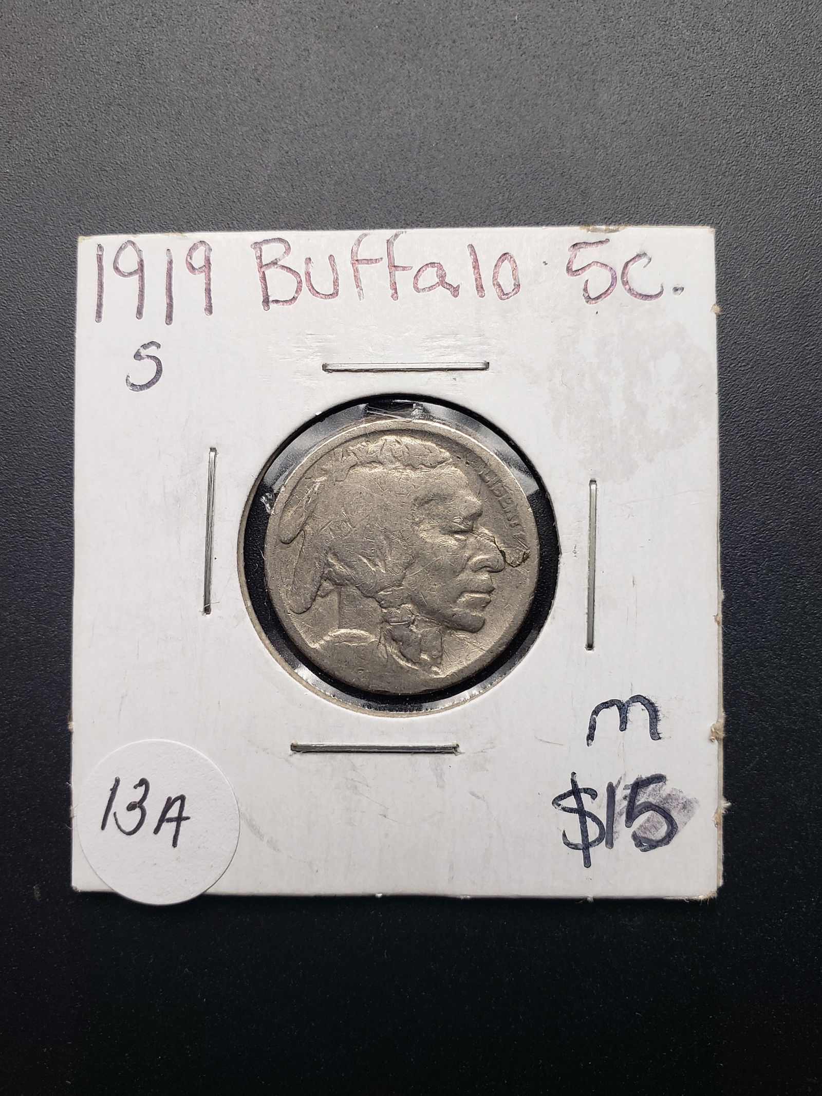 1919-S Buffalo Nickel, Semi Key, Low Mintage (1 of 2)