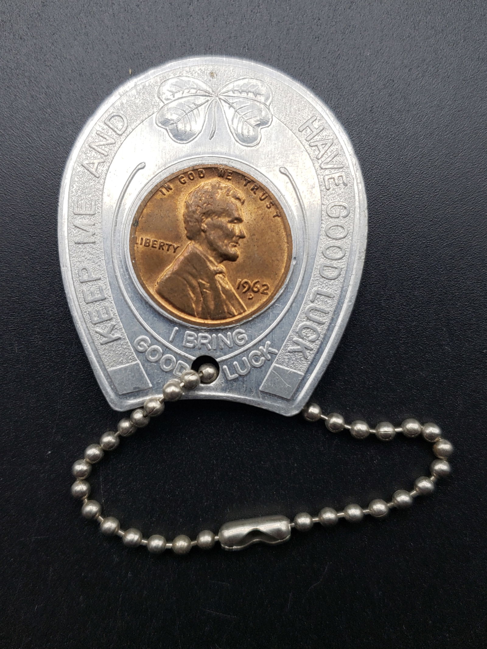 1962-D Lincoln Memorial Good Luck Encased Cent; Aldrich Piano and Organ Co.: 1962-D Lincoln Memorial Good Luck Encased Cent; Aldrich Piano and Organ Co.