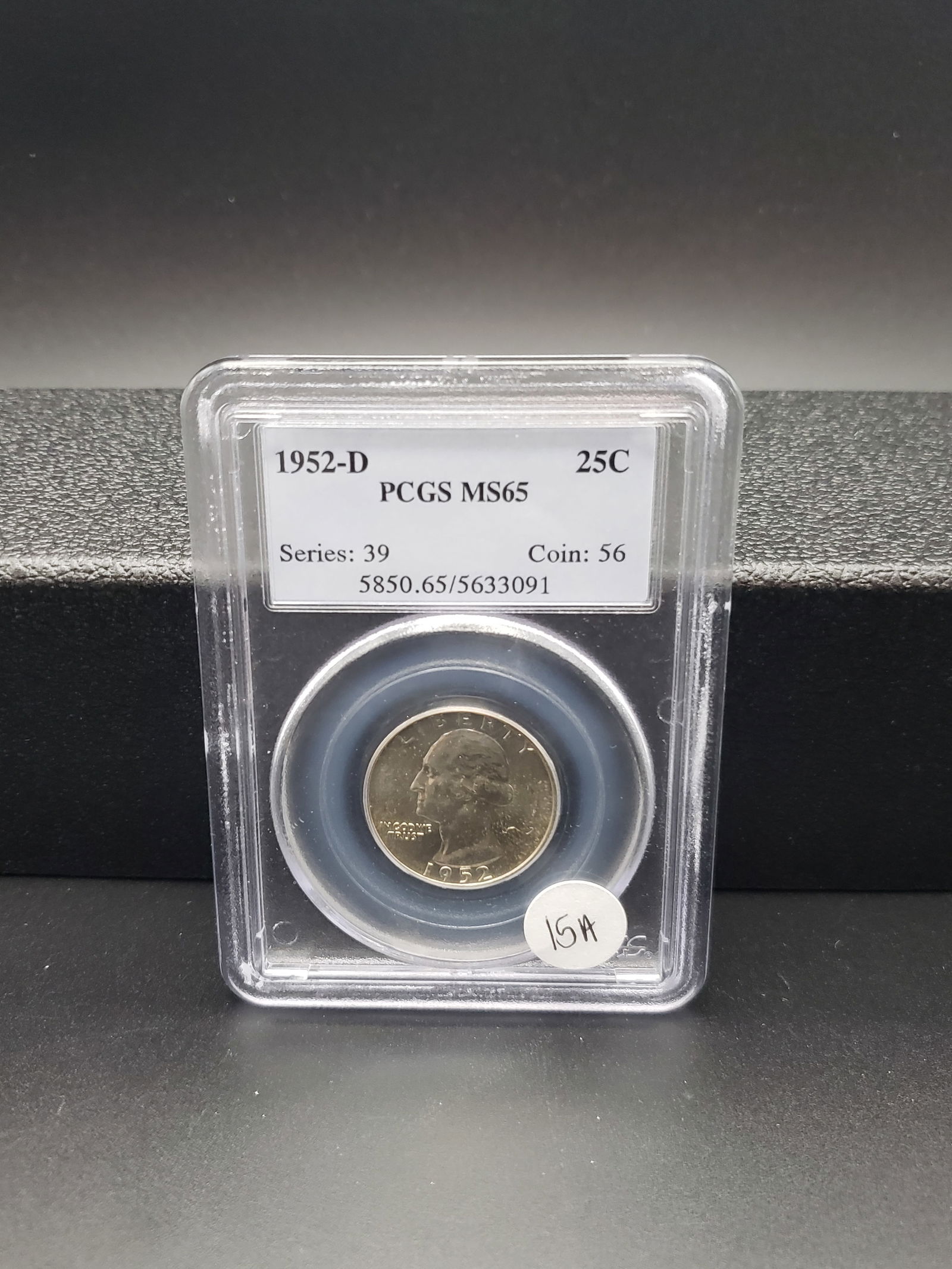 1952-D Washington Quarter. 90% Silver, PCGS MS65. (1 of 3)