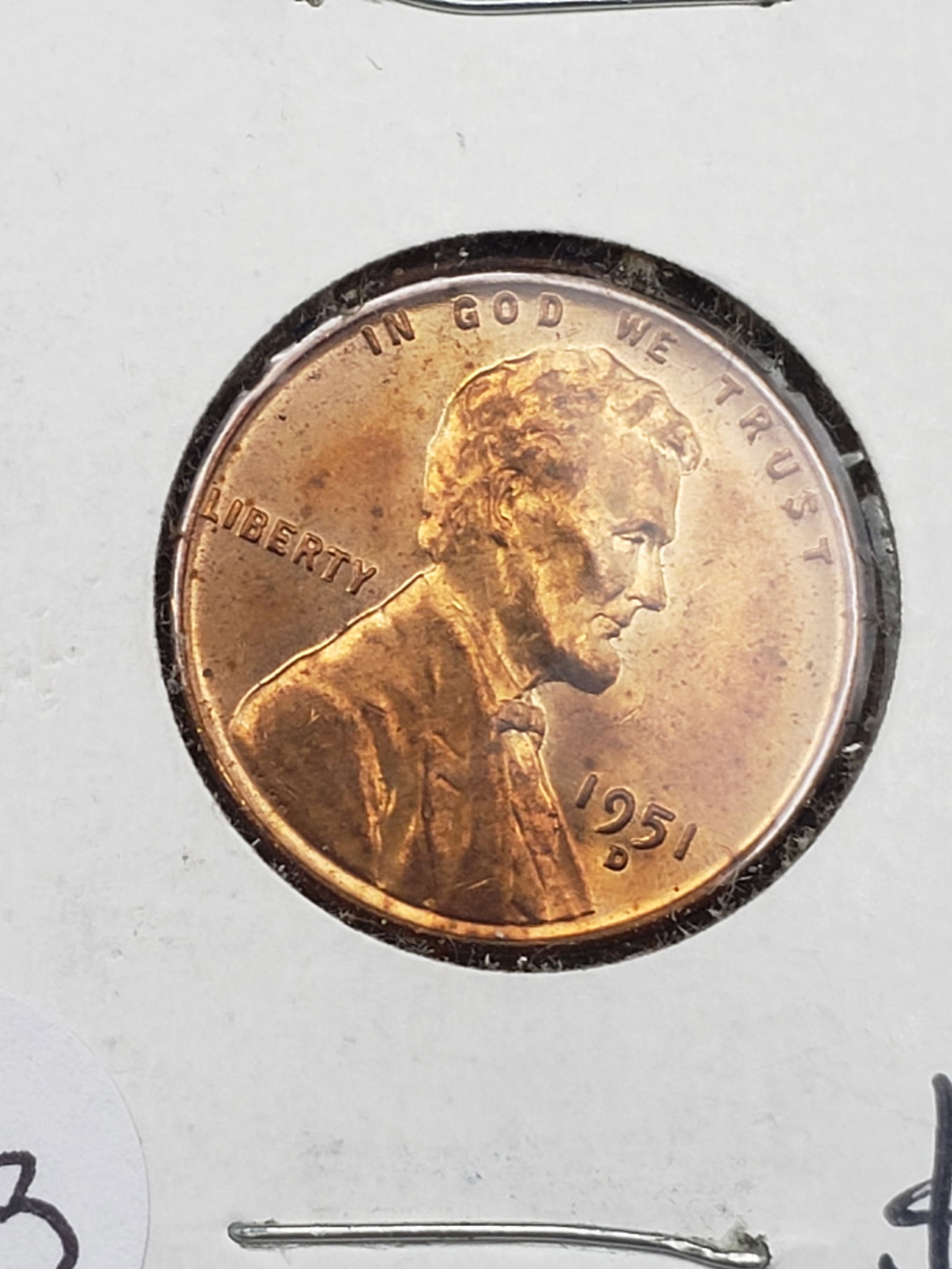 1951-D GEM BU RED Lincoln Wheat Cent (1 of 3)