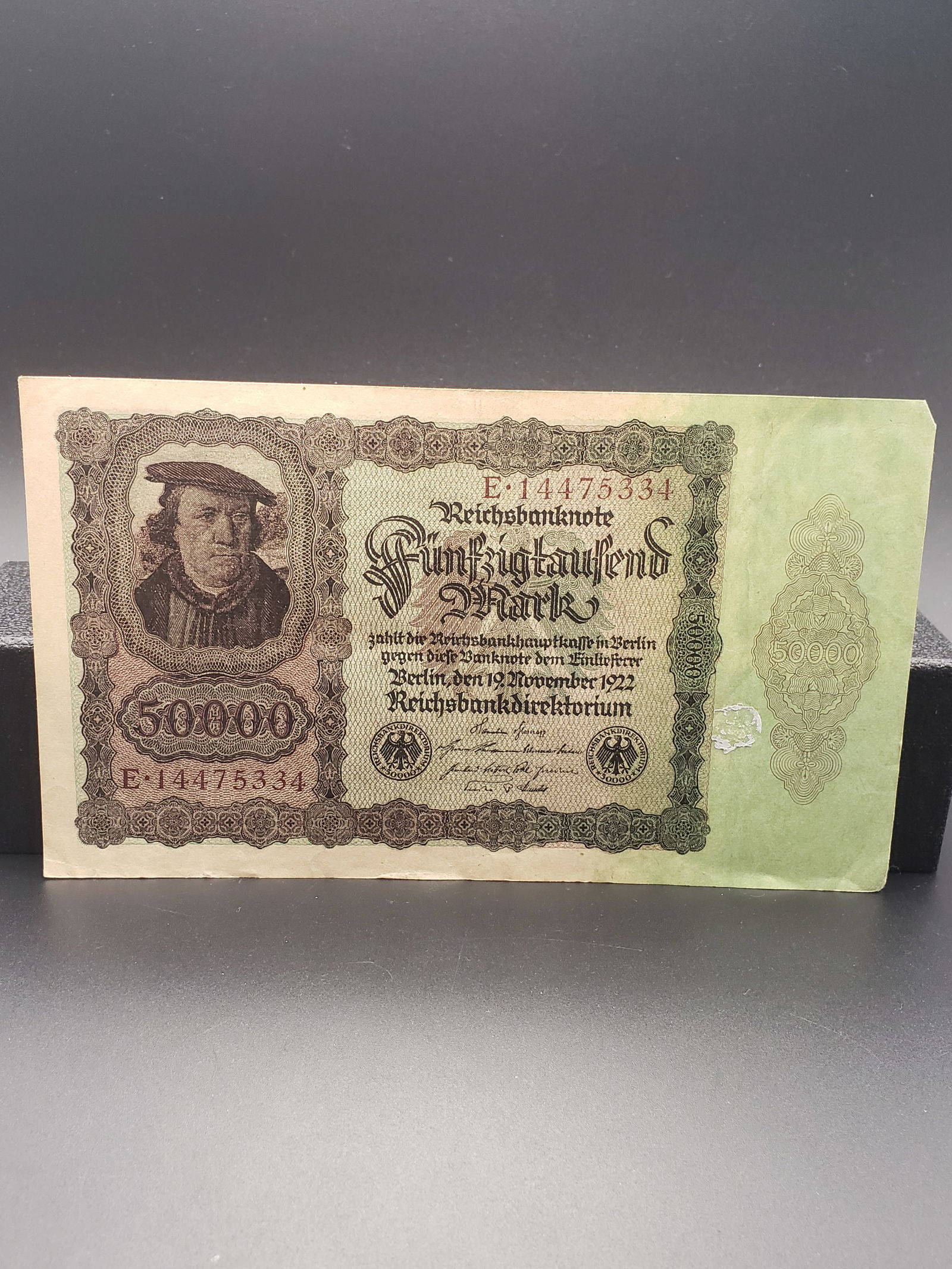 1922 German 50000 Reichsbanknote, Tough Post WWI Currency, Issued During Hyper Inflation period Post (1 of 4)