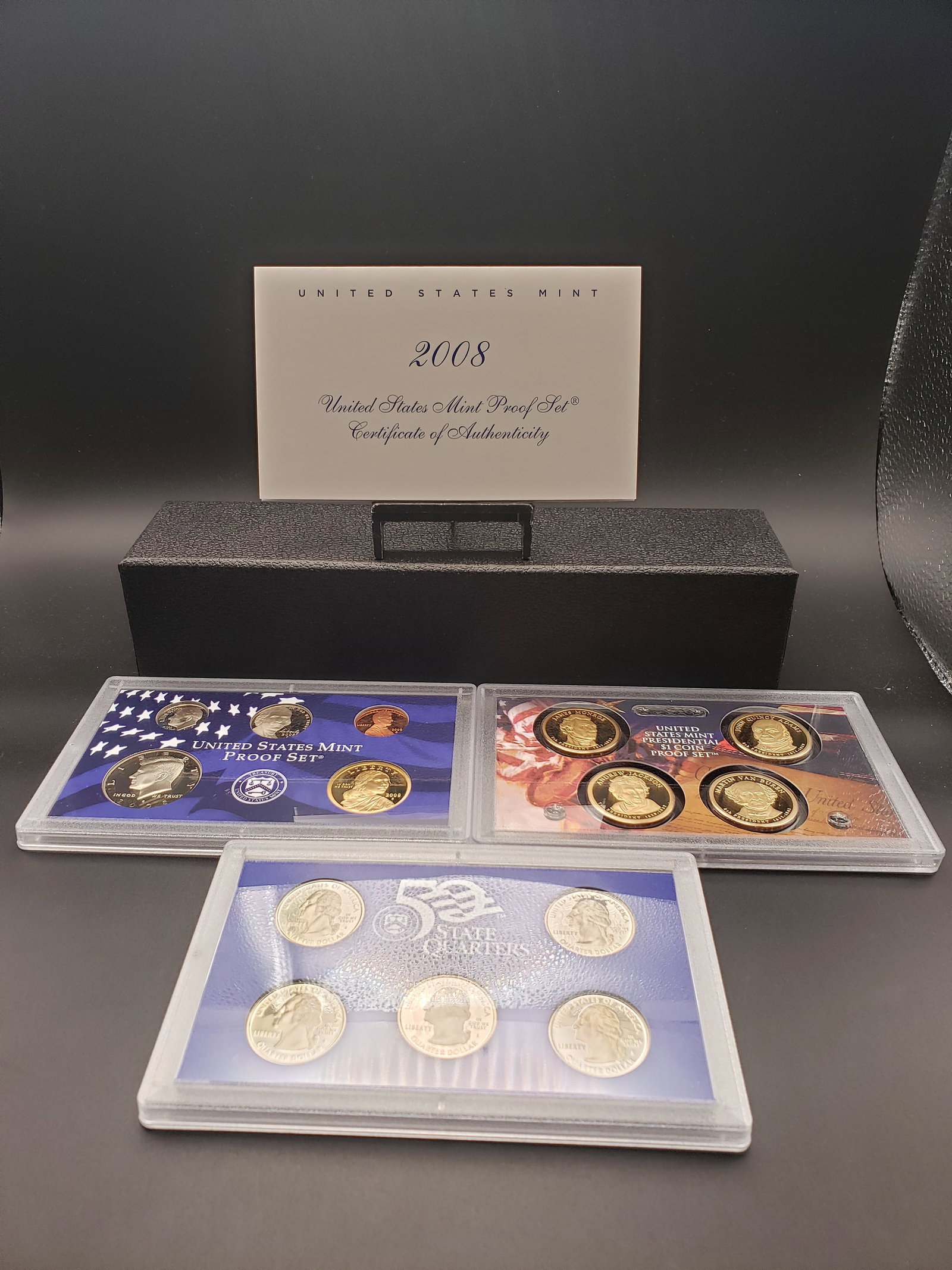 2008 S US Mint Proof Set, OGP/COA, Contains 14 Coins; Original Coinage, Presidential Dollars, and (1 of 9)