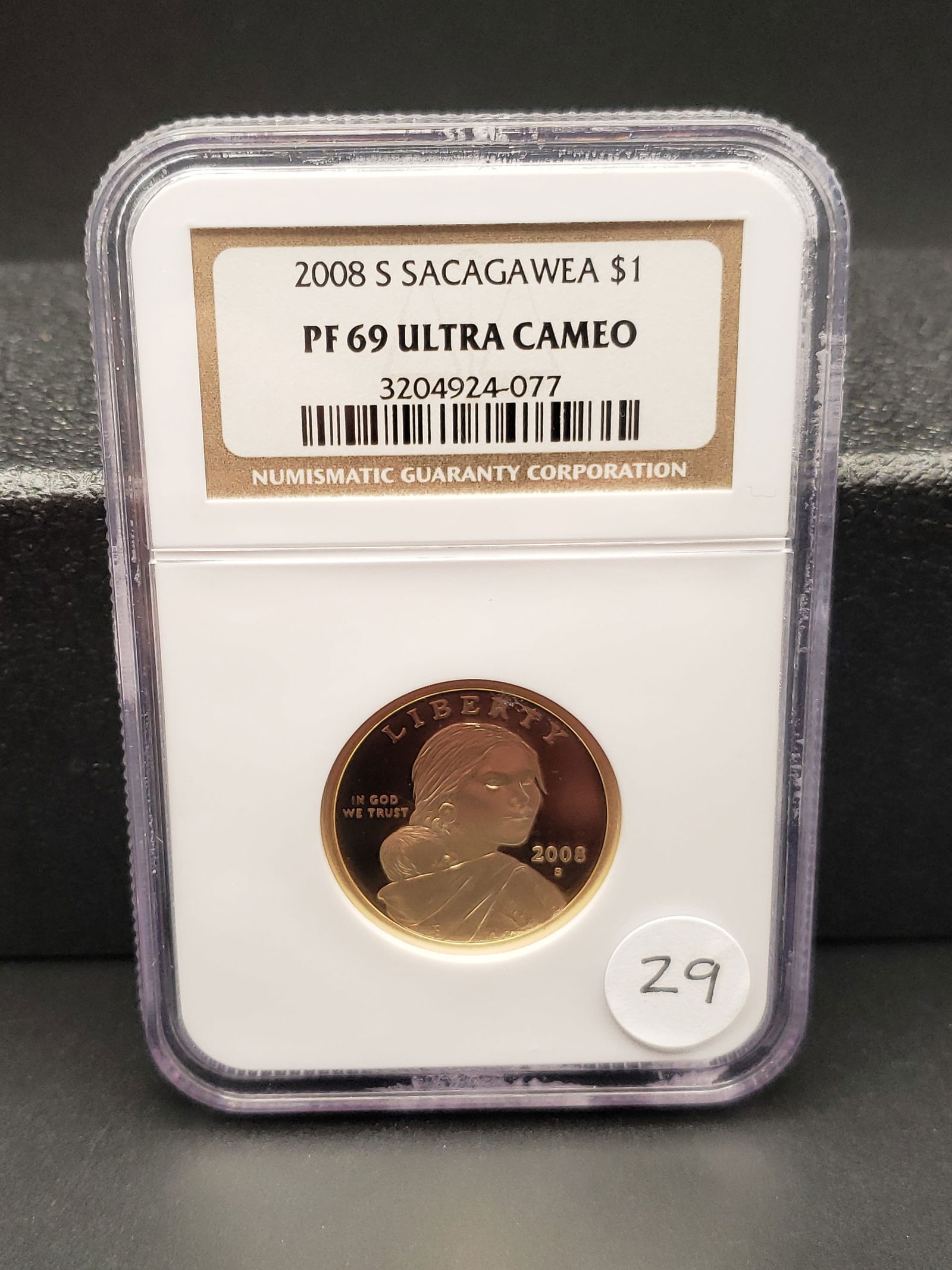 2008-S Sacagawea Golden Dollar, NGC Graded PF 69 Ultra Cameo. (1 of 3)