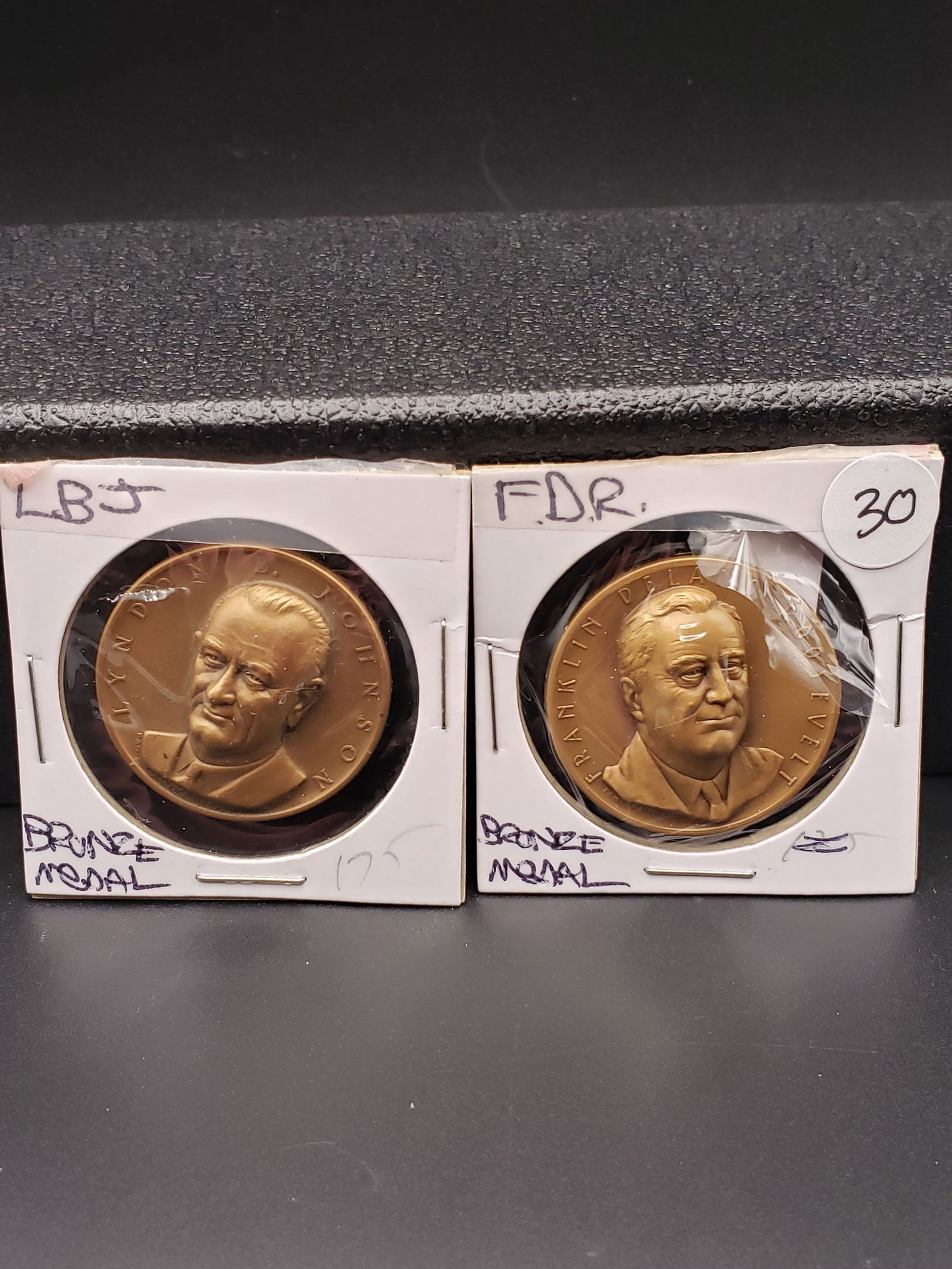2 Bronze President Medals; Franklin Roosevelt and Lyndon B Johnson: 2 Bronze President Medals; Franklin Roosevelt and Lyndon B Johnson