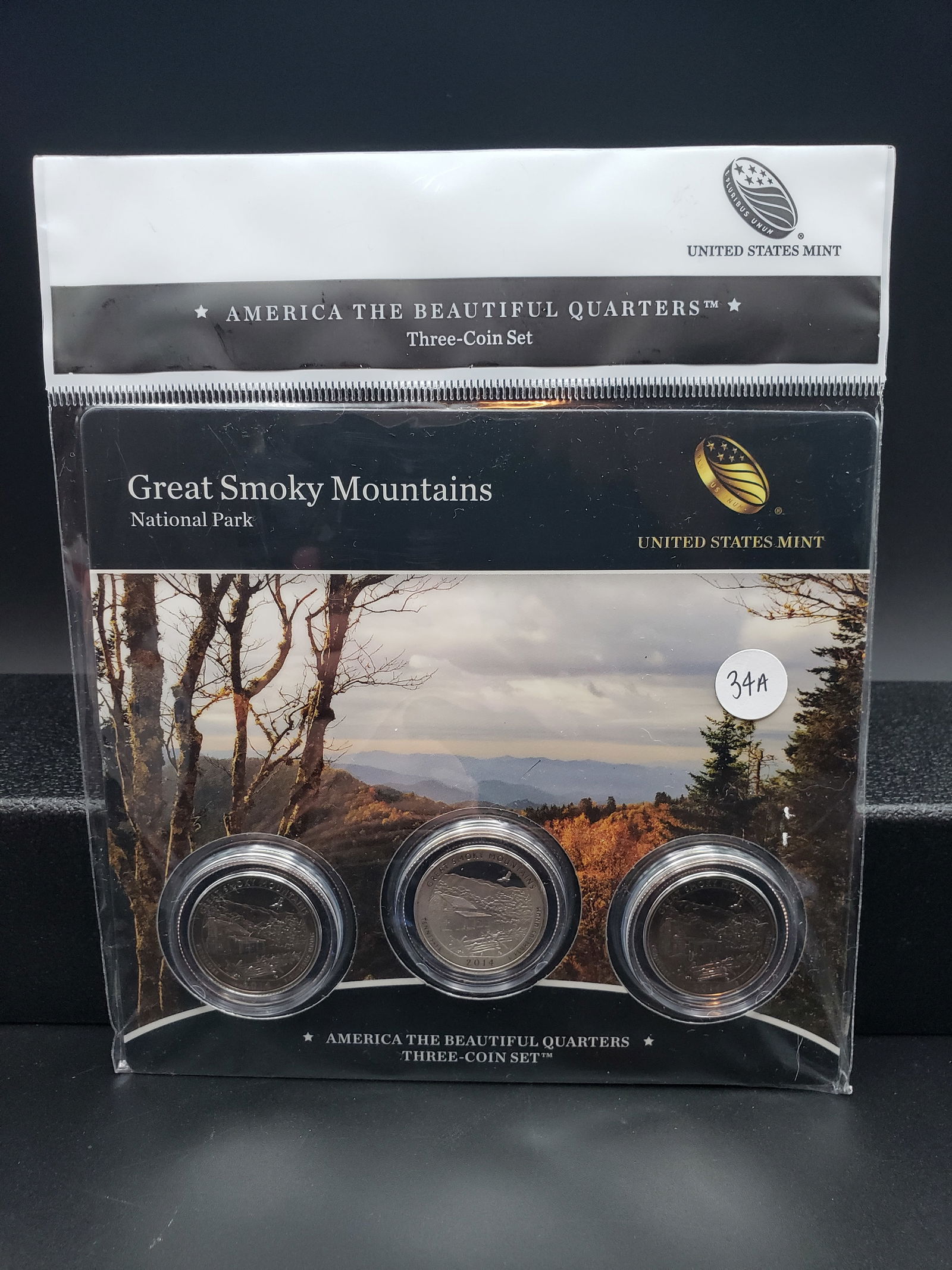 2014 US Mint Great Smoky Mountain National Park America The Beautiful Quarters 3 Coin Set. P,D, and: 2014 US Mint Great Smoky Mountain National Park America The Beautiful Quarters 3 Coin Set. P,D, and S. Sealed, OGP