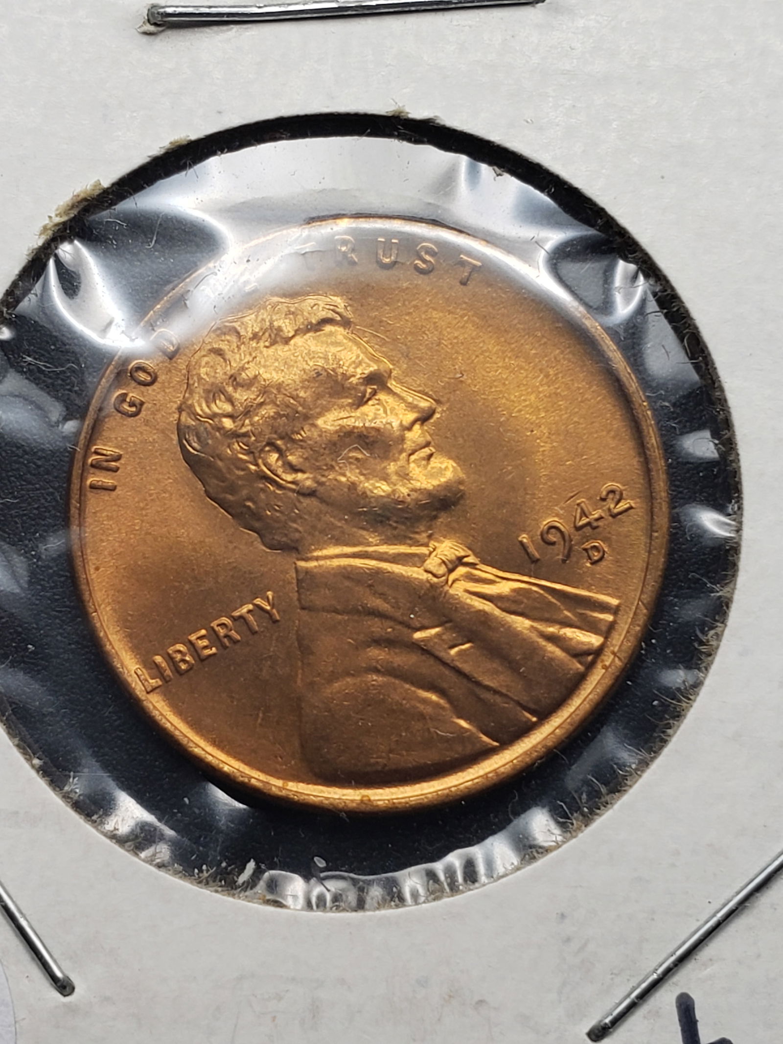 1942-D GEM BU RED Lincoln Wheat Cent, MS (1 of 3)