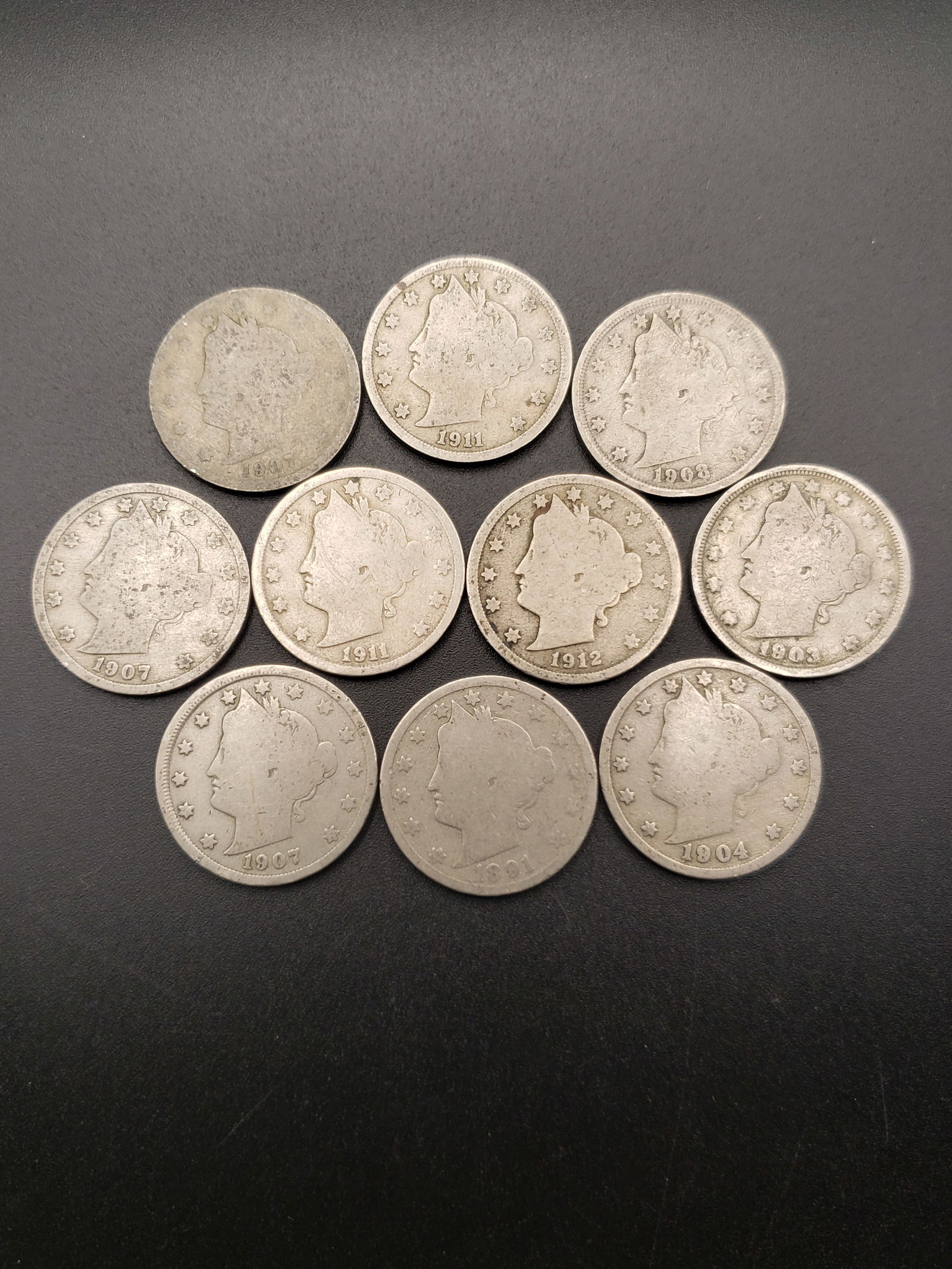 10 Mixed Liberty Head V Nickels (1 of 4)
