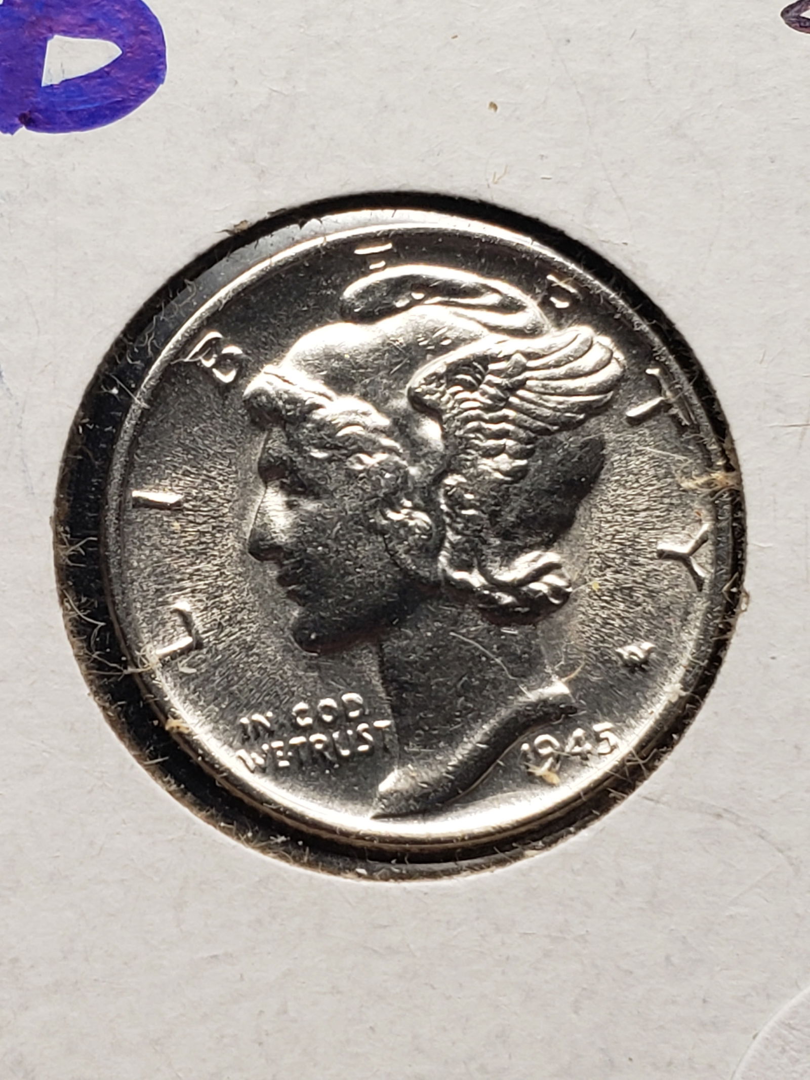 1945-D GEM BU Mercury Dime, WWII Era, 90% Silver, LUSTROUS (1 of 3)