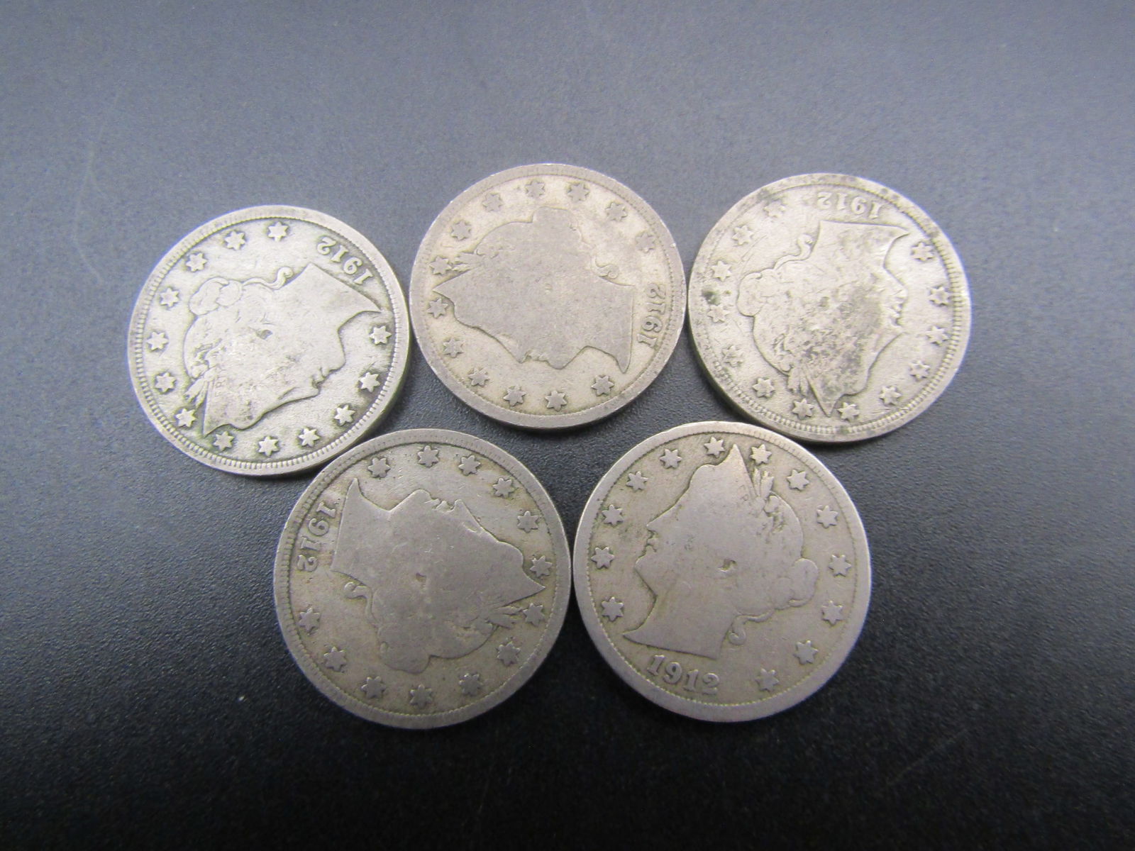 5, 1912-V Nickels, 114 Years Old (1 of 2)