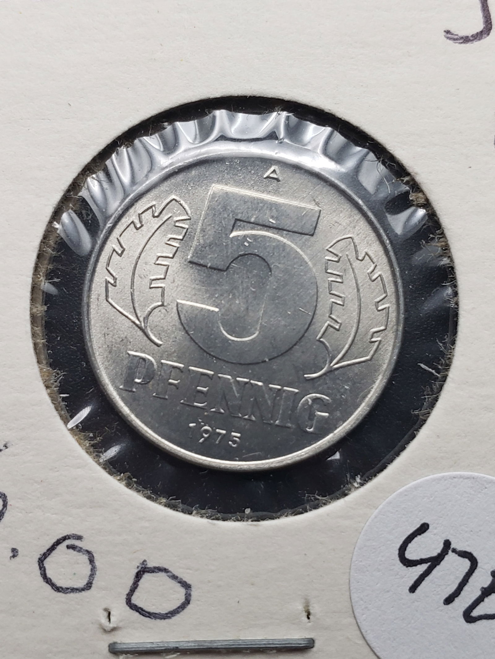 1975 East Germany 5 Pfennig, GEM UNC (1 of 3)